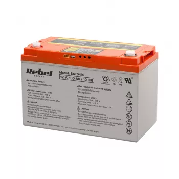 REBEL Deep Cycle Gel Μπαταρία με οθόνη 12V 100Ah