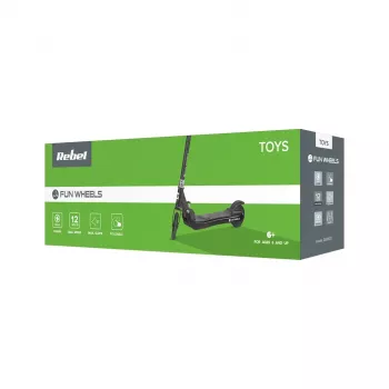 REBEL FUN WHEELS BLACK ηλεκτρικό πατίνι 250W 25km/h 8 ίντσες συμπαγή ελαστικά