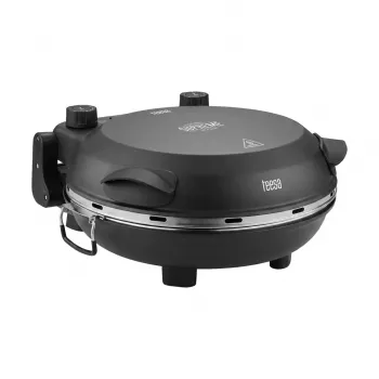 TEESA SUPREME FUN Φούρνος πίτσας 1200W, 400°C, Διπλά θερμαντικά στοιχεία, Μαύρο