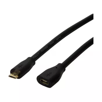 LogiLink CU0121 Καλώδιο επέκτασης USB 2.0 Micro-B αρσενικό σε Micro-B θηλυκό, 1 m, Μαύρο