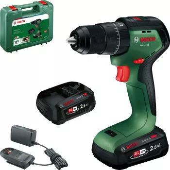 Bosch PSB18V-60 18V Επαναφορτιζόμενο κρουστικό δράπανο-κατσαβίδι χωρίς ψήκτρες με 2x2,5Ah μπαταρίες και φορτιστή σε βαλίτσα