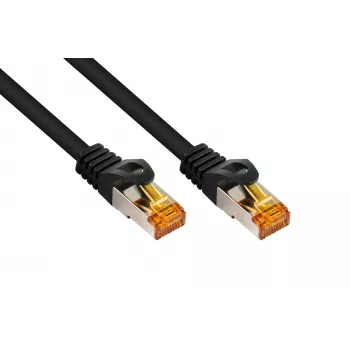 KABELMEISTER Cat.7 S/FTP RJ45 καλώδιο patch, 1m, μαύρο, περίβλημα TPE, χωρίς αλογόνα, 10 Gbps