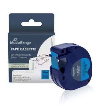 MediaRange Κασέτα ταινίας σήμανσης για Dymo D1 91225/S0721700 12mm x 4m μαύρο σε μπλε