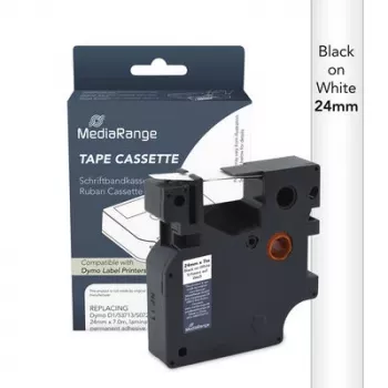 MediaRange Dymo D1 Κασέτα ταινίας σήμανσης 24mm x 7m μαύρο σε λευκό (S0720930/53713)