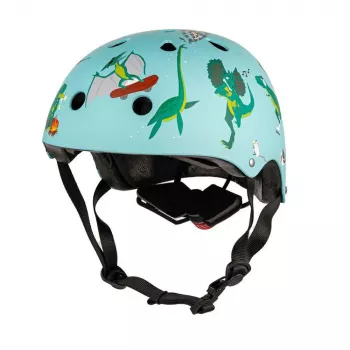 Hornit Jurassic S Παιδικό κράνος ποδηλάτου 48-53cm, Σχέδιο δεινοσαύρου, Πράσινο/Μπλε/Πορτοκαλί, LED πίσω φως, CE EN 1078 DIS826