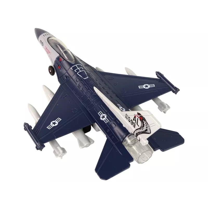 LEAN TOYS Αεροπλάνο με Τριβή Φώτα Ήχοι 1:72 Navy