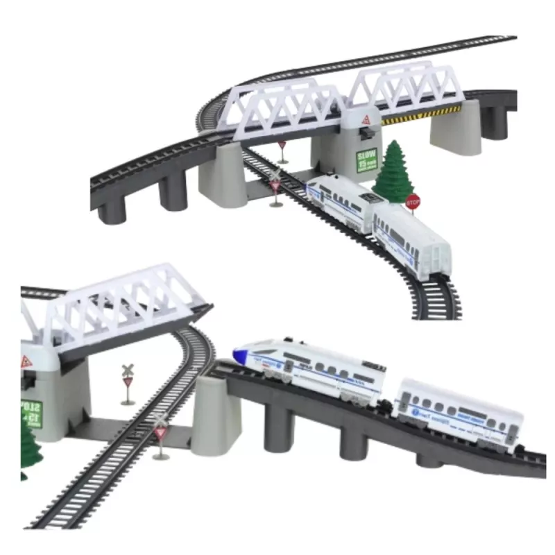 LEAN TOYS Ηλεκτρικό σετ τρένου με γέφυρα και 366 cm ράγες