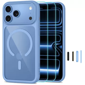TECH-PROTECT MAGONE MagSafe Διαφανής Θήκη με Συσκευασία 2 τεμ. Γυαλί προστασίας οθόνης για iPhone 17 Pro Max / 18 Pro Max – Γαλάζιο