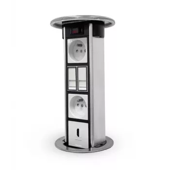 LEGRAND EM/HU-STP-1S-3EU Στήλη επιφάνειας εργασίας Κενό κουτί για 8 μονάδες, Αλουμίνιο/Μαύρο