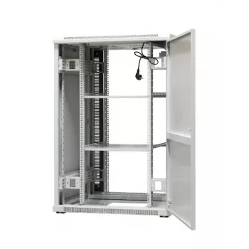 EmiterNet Top 24U Ελεύθερο ερμάριο δικτύου, 800x800x1180 mm, Γυάλινη πόρτα μπροστά, Μαύρο EM/SH05D-8824