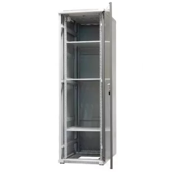 EMITER EmiterNet Top 42U Ελεύθερο ερμάριο δικτύου, 600x1000x1980 mm, Γυάλινη μπροστινή πόρτα, Μαύρο EM/SH05D-6042