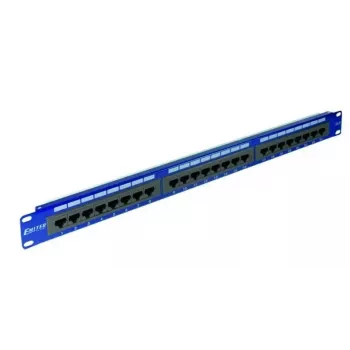 EMITERNET 19 ίντσες 24-Port Cat.6 UTP Patch panel με ενσωματωμένο ράφι, 1U, Μπλε DCN/PPFA-951K-248-C6