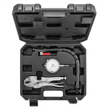 NEO TOOLS TOP-11-130 Σετ ελέγχου πλευρικής απόκλισης δίσκου φρένων με μικρόμετρο 0,01 mm, μαγνητική βάση 60 kg, εύκαμπτος βραχίονας
