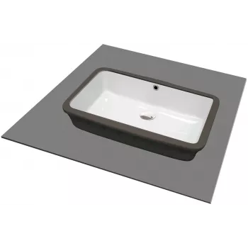DEANTE Como Κεραμικός νιπτήρας υποβρύχιος 125 mm βάθος λεκάνης Λευκό Γυαλιστερό