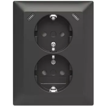 ABB Safety+ Πρίζα USB διπλή με 2x USB-C, 15W, Εντοιχιζόμενη, Polarweiß 2TKA00006192