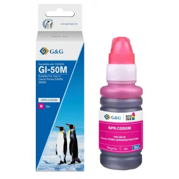 G&G Φιάλη Αναπλήρωσης Canon GI-50 Magenta (70 ml) – Χρωστική Μελάνη, συμβατή με 3404C001