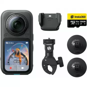 Insta360 X6 360-Μοιρών Action Κάμερα, Motorcycle Bundle, 8K, Μαύρο