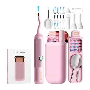 BEBIRD EarSight Plus Pink 5MP WLAN Ωτοσκόπιο με 6-Αξονικό Γυροσκόπιο, IP67 Φακός, USB-C