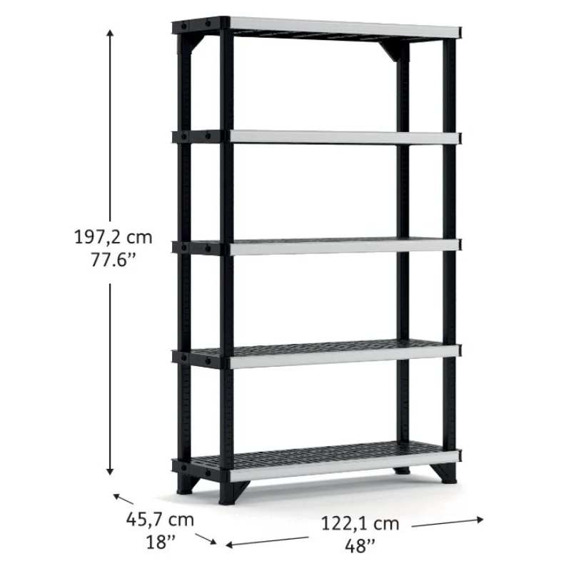 KETER Ράφι 5 επιπέδων Fused 122,1x45,7x197,2cm μαύρο