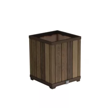 KETER Γλάστρα Deco Square Tall Planter καρυδιάς