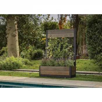 KETER Γλάστρα Deco Tulip 110L 2-Rhombus Walnuss Mesh