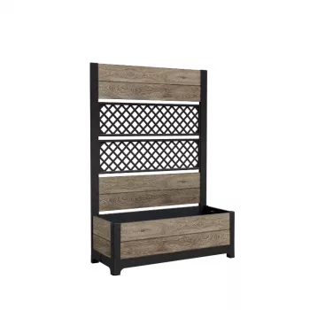 KETER Γλάστρα Deco Tulip 110L 2-Rhombus Mesh απόχρωση ξύλου φλαμουριάς