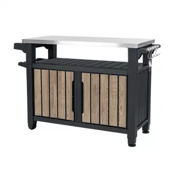 KETER Τραπέζι ψησταριάς Deco Unity XL 207L όψη ξύλου φλαμουριάς