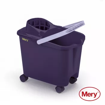 MERY Κουβάς 14L με ροδάκια μωβ