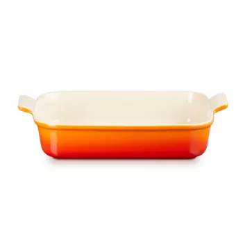 LE CREUSET Ορθογώνιο ταψί Heritage κεραμικό 32x24cm / 4L πορτοκαλί