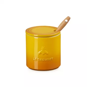 LE CREUSET δοχείο μελιού με κουτάλι 420 ml από πυρόλιθο κίτρινο
