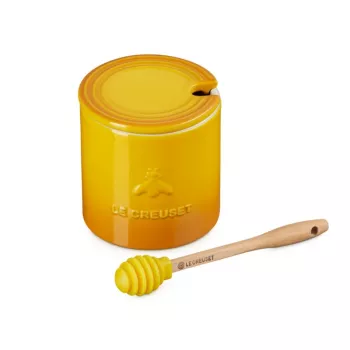 LE CREUSET δοχείο μελιού με κουτάλι 420 ml από πυρόλιθο κίτρινο