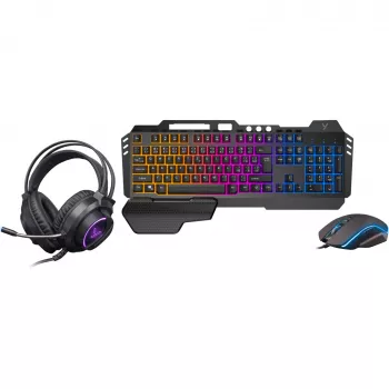 YENKEE YGS 01 INFERNO σετ gaming 3 σε 1 - πληκτρολόγιο, ποντίκι, headset | οπίσθιος φωτισμός LED Rainbow