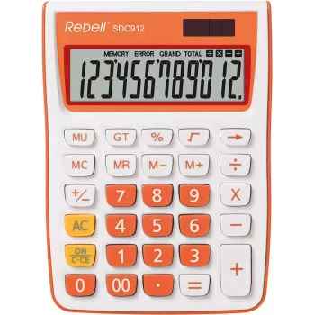 REBELL ημι-επιτραπέζιος υπολογιστής RE-SDC912OR BX, LCD 12 ψηφίων, Dual-Power, μαύρο/ασημί