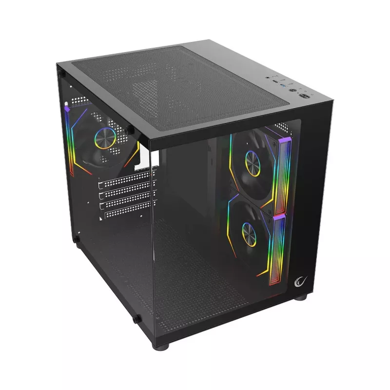 Rampage LUMID κουτί PC M-ATX 3x ανεμιστήρες ARGB μαύρο