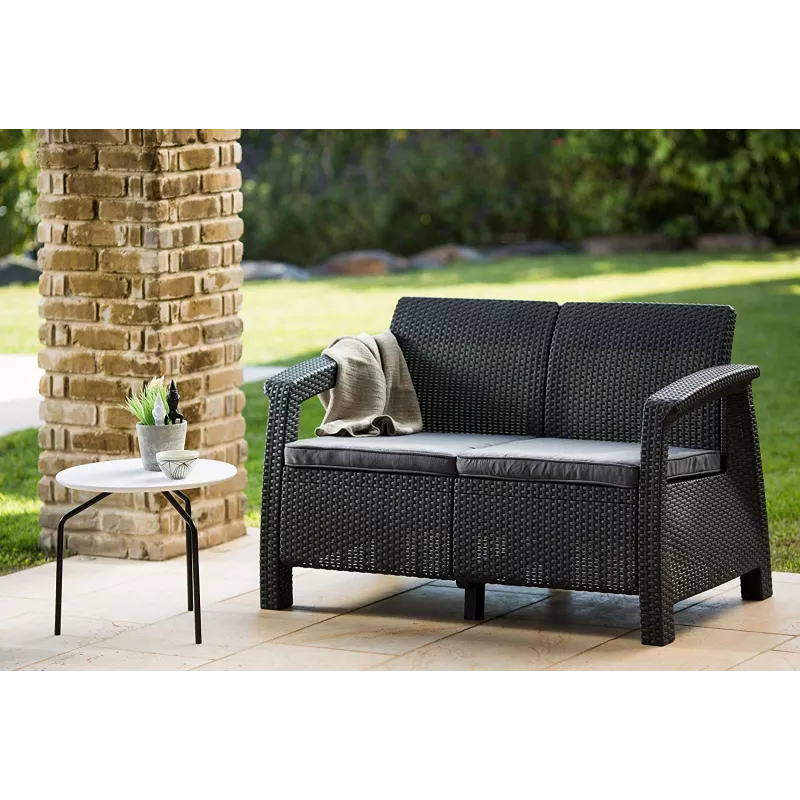 KETER Καναπές Κήπου Διθέσιος Corfu Love Seat γκρι