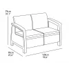 KETER Καναπές Κήπου Διθέσιος Corfu Love Seat γκρι