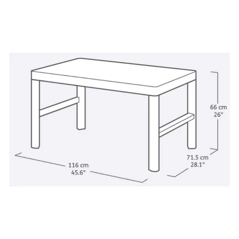 KETER Τραπέζι Κήπου Lyon Table Rezolith (2 διαμορφώσεις) μπεζ
