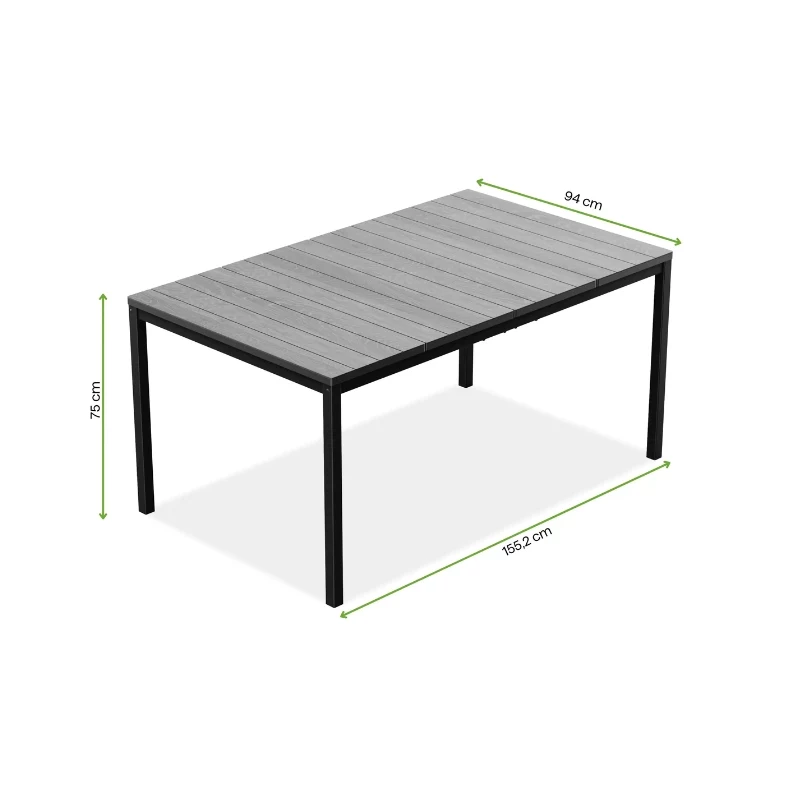 KETER Τραπέζι Κήπου Deco Porto Nova 160 Καρυδί/Μαύρο