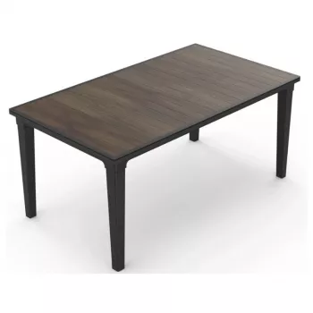 Keter Futura Τραπέζι Φαγητού Κήπου Deco Γραφίτης/Καρυδί 29216482533