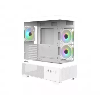 Zalman CHRONIX V2 White ATX Mid Tower κουτί PC με 3 ανεμιστήρες 120mm ARGB, πλαϊνό τμήμα από σκληρυμένο γυαλί