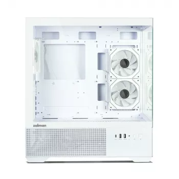 Zalman CHRONIX V2 White ATX Mid Tower κουτί PC με 3 ανεμιστήρες 120mm ARGB, πλαϊνό τμήμα από σκληρυμένο γυαλί