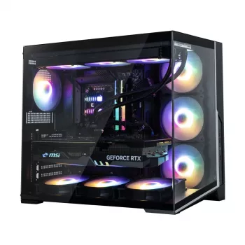 Zalman D40F, ATX Mid Tower Κουτί PC, 7 x 120mm Ανεμιστήρες FRGB, Μαύρο