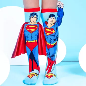 MADMIA παιδικές κάλτσες μέχρι το γόνατο Superman μανδύας χέρι 3D DC Comics / Ms001