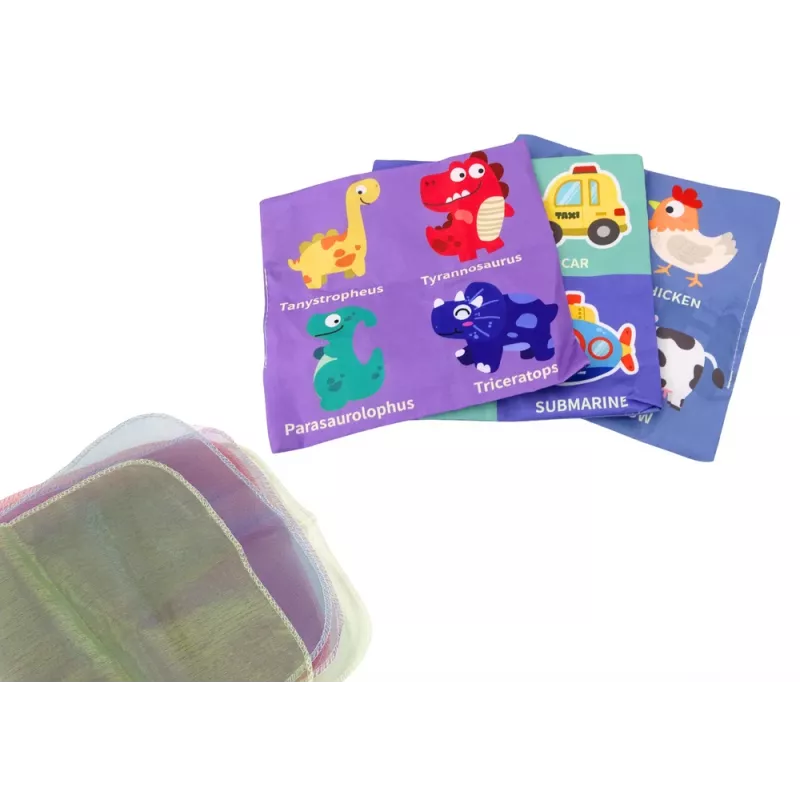 LEAN TOYS Μαλακό κουτί χαρτομάντιλων με 6 υφάσματα και 3 θορυβώδη πολύχρωμα μαντήλια