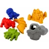 LEAN TOYS Σετ κουβά άμμου με ντους, φτυάρι, τσουγκράνα, φόρμες, δεινόσαυρο