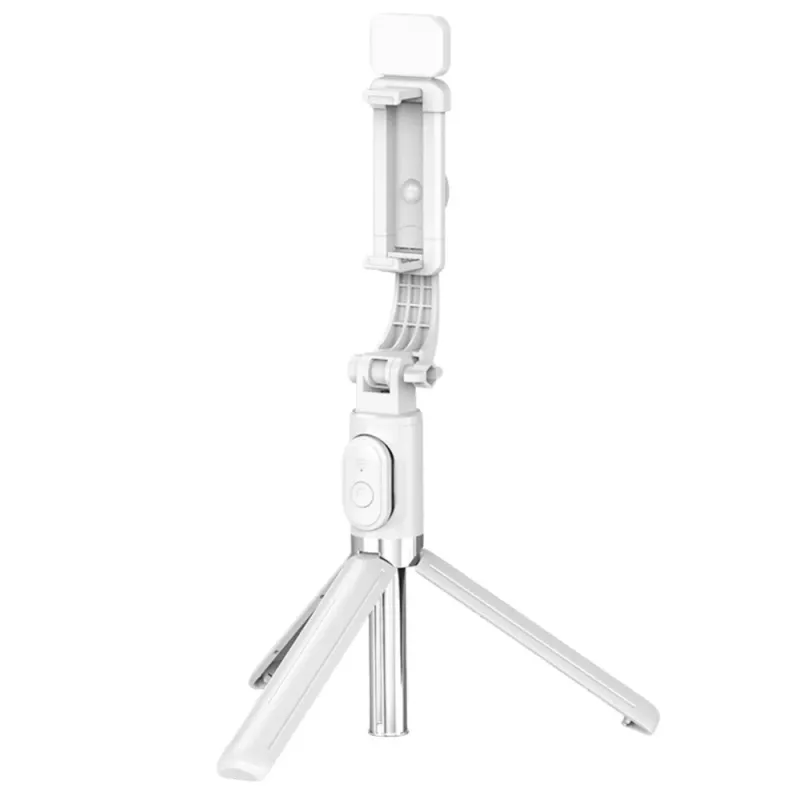 LEAN Selfie stick τρίποδο με τηλεχειριστήριο Bluetooth και βάση κινητού ZS8 λευκό