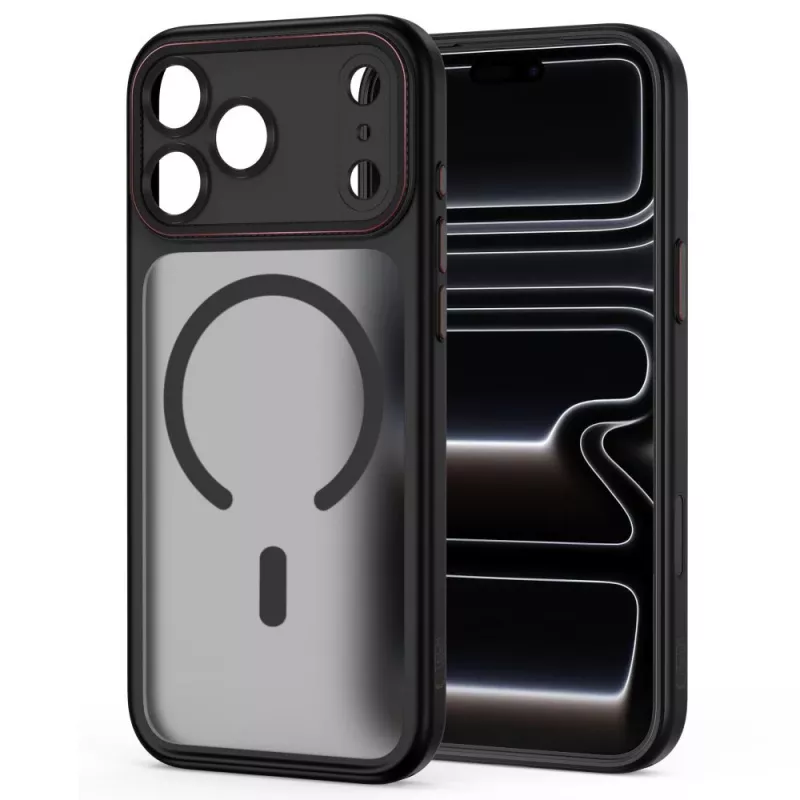 TECH-PROTECT MAGCAM MAGSAFE IPHONE 17 PRO MAX / 18 PRO MAX μαύρο/κόκκινο ματ