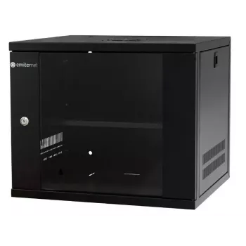 EMITER EM/SH02B5409-08 19 ίντσες 9U Ερμάριο δικτύου τοίχου, πόρτα γυαλιού, 550x450x455 mm, μαύρο