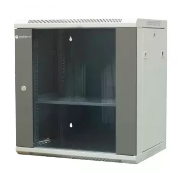 EMITER EM/AP6412 12U Ερμάριο δικτύου τοίχου 600x450x635mm πρόσοψη γυαλιού μαύρο