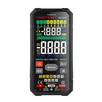 Habotest HT127B Ψηφιακό πολύμετρο γενικής χρήσης True RMS 6000 Counts Auto-Ranging με NCV και θερμοκρασία